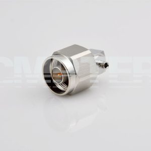 N Right Angle male solder for RG405 .086 Cable, DC to 6GHz.
